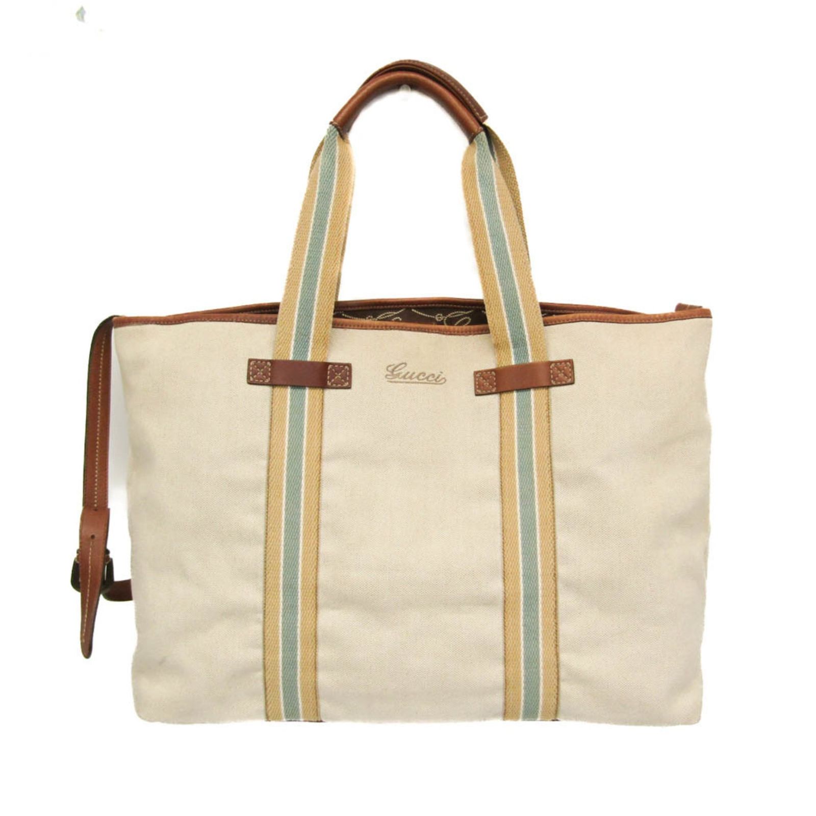グッチ(Gucci) シェリーライン 170594 レディース,メンズ レザー,キャンバス ハンドバッグ,ショルダーバッグ ベージュ,ブラウン,クリーム