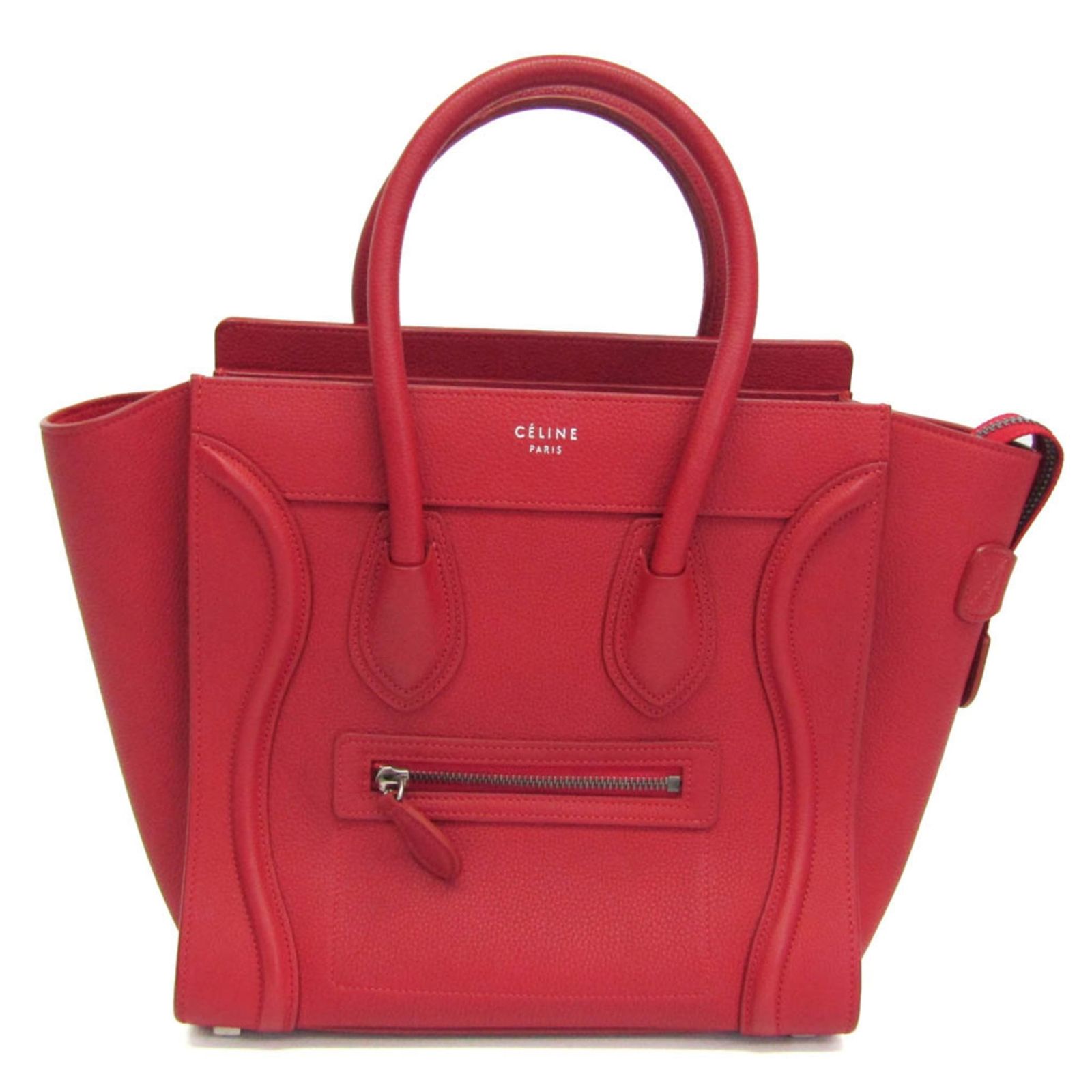 セリーヌ(Celine) ラゲージ マイクロショッパー 167793 レディース レザー ハンドバッグ レッド