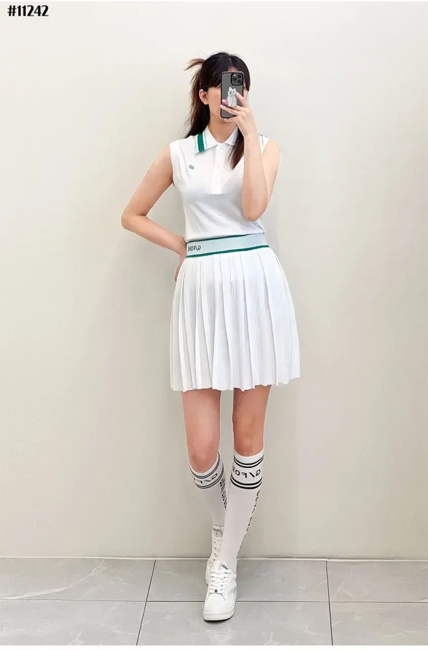 G/FORE（ジーフォア） レディース サマー バイカラー ノースリーブ ニットTシャツ