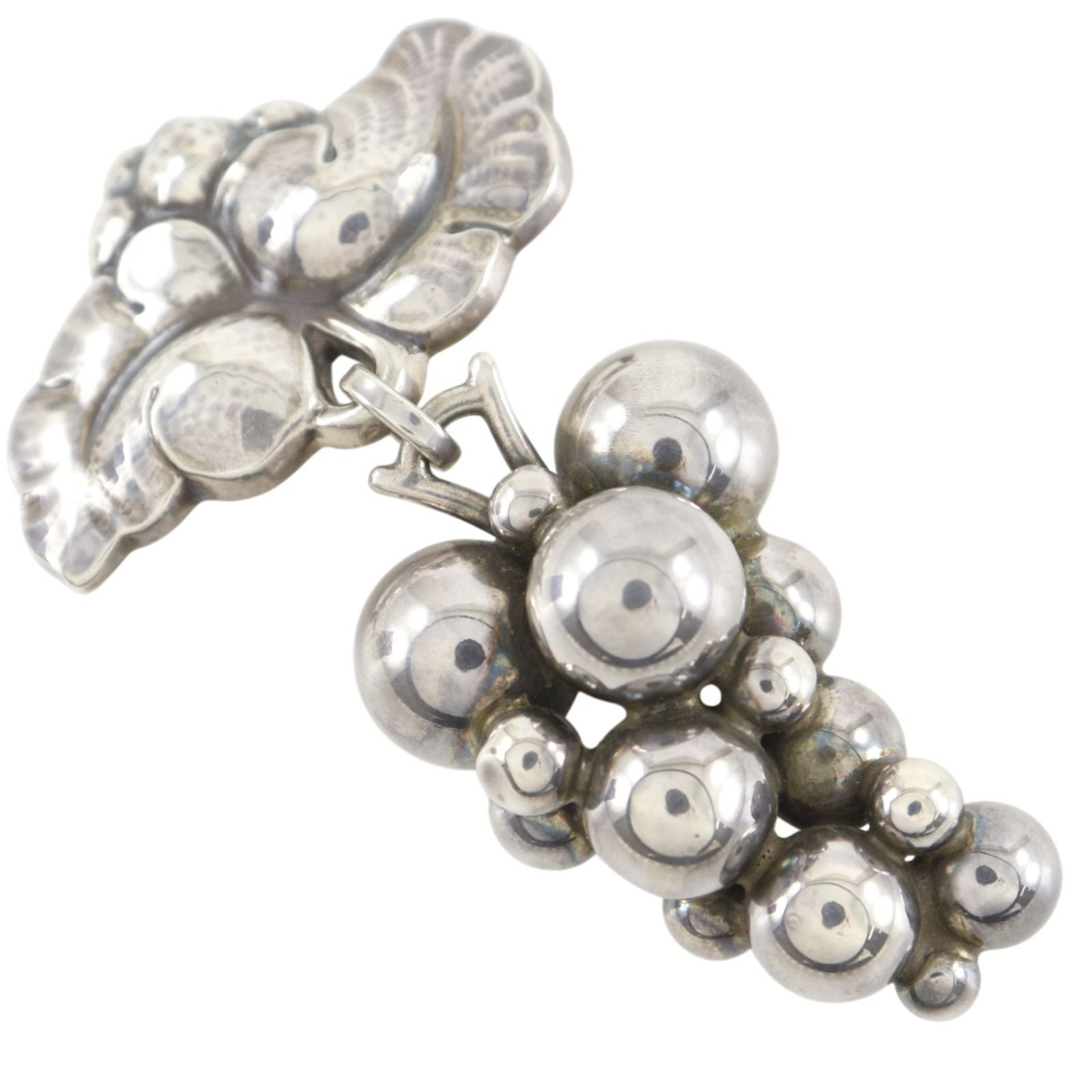 BY73　  ジョージジェンセン 925　217Bブローチ Georg Jensen】ジョージジェンセン グレープモチーフ #217B シルバー
