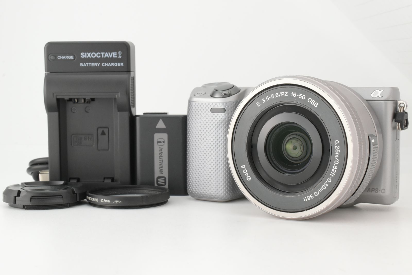 【美品】シャッターカウント1692回 Sony NEX-5R Mirrorless Digital Camera 16-50mm oss Lens Silver ソニー ミラーレス一眼(EF-TN-JP2336)