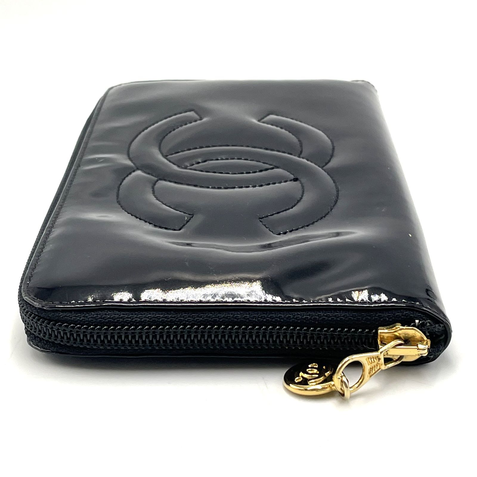 【ジャンク】CHANEL エナメル 長財布 【商品説明必読】 ブラックエナメルが美しいCHANEL長財布】CHANEL シャネル ココマーク