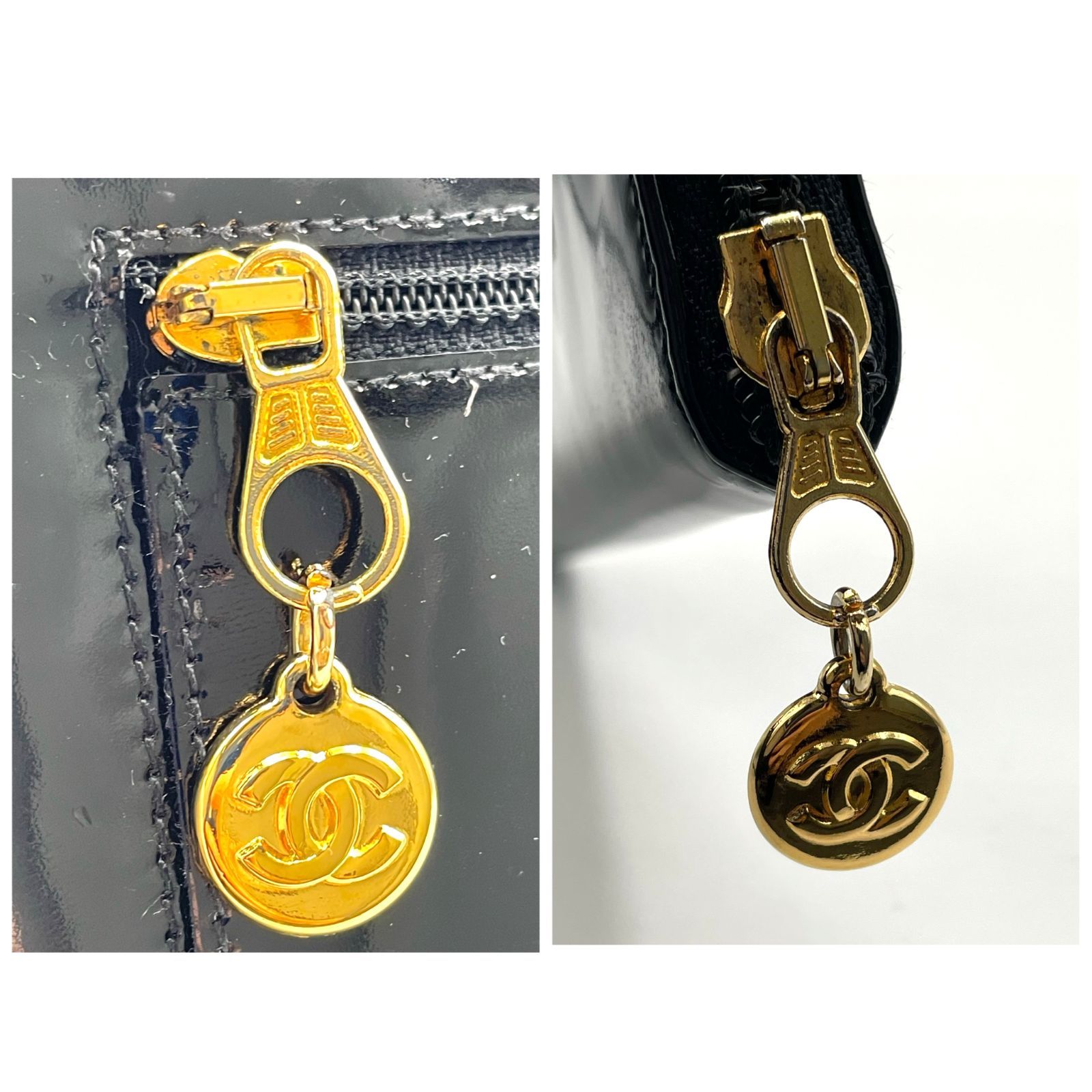 ブラックエナメルが美しいCHANEL長財布】CHANEL シャネル ココマーク 