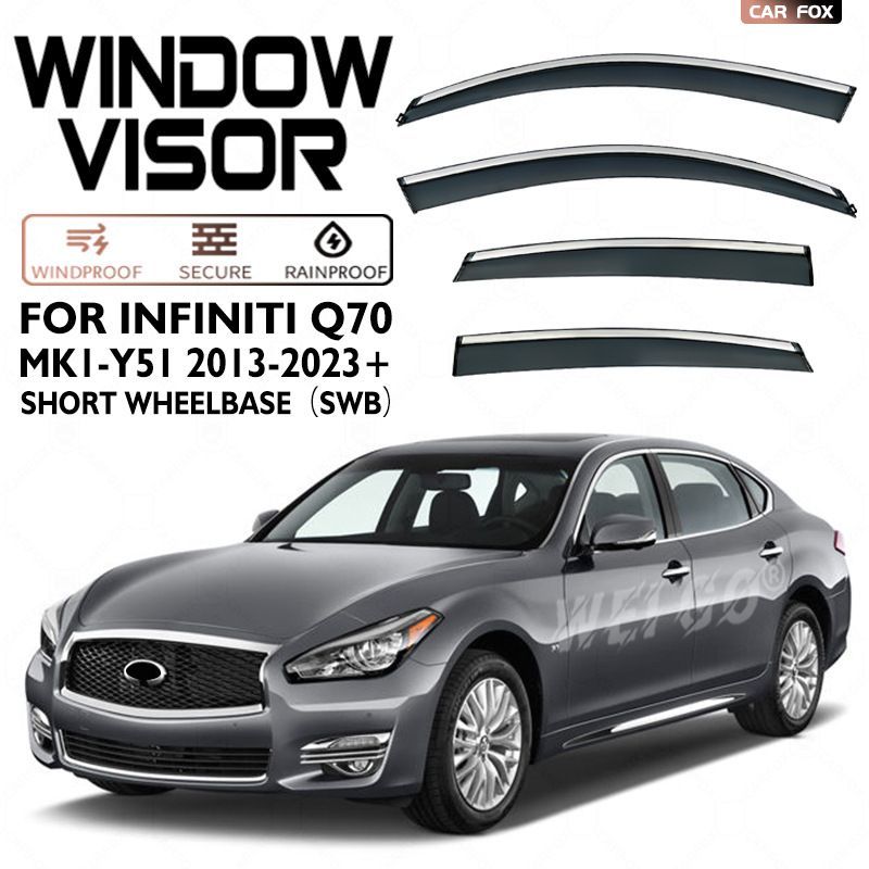 【送料無料】 インフィニティ Q70 用 ドアバイザー ／ 耐候性UP UVカット 換気OK 風切り音低減 ／ 購入後カラー指定 ／ 適合確認は購入前にお問い合わせ