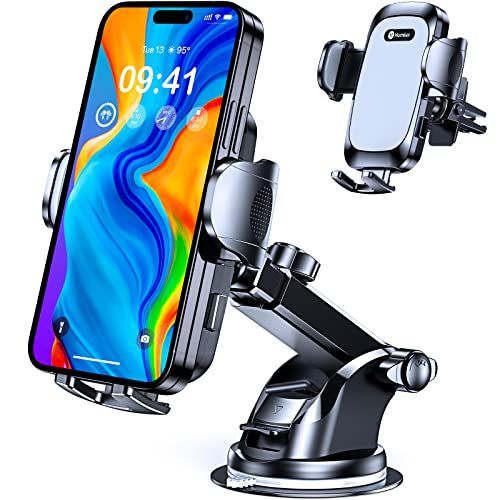AREDAN 車載スマホホルダー 強力吸盤 車 スマホホルダー 15倍安定固定 ナノゲル吸盤 × 360°自由回転・片手操作 ダッシュボード取付＆エアコン吹出口対応 滑り止め構造 iPhone/Android全機種対応 小型車／SUV／トラッ 08a2879e