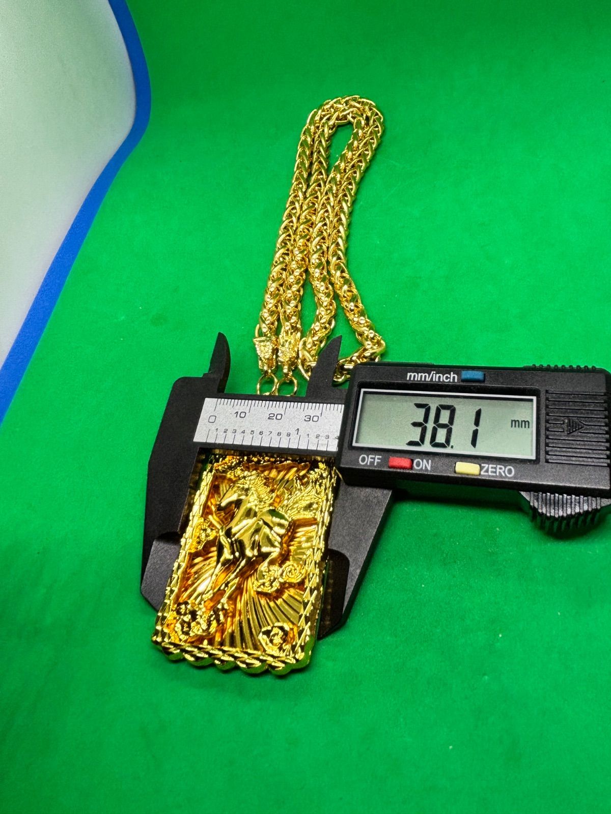 ベトナム砂金 馬到成功牌・龍首扣ボスチェーン 60cm 99g 商品番号6382 