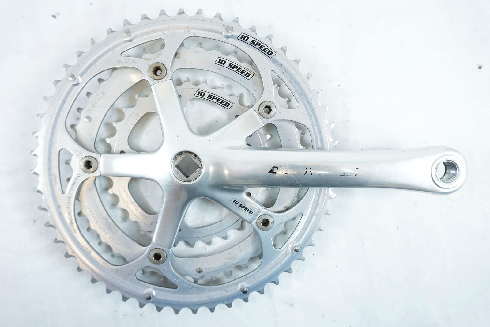 カンパ ベローチェ クランクセット 172.5 50-34 10S シルバー CAMPAGNOLO 「カンパニョーロ」 VELOCE 10S 52-42-30T 170mm クランク