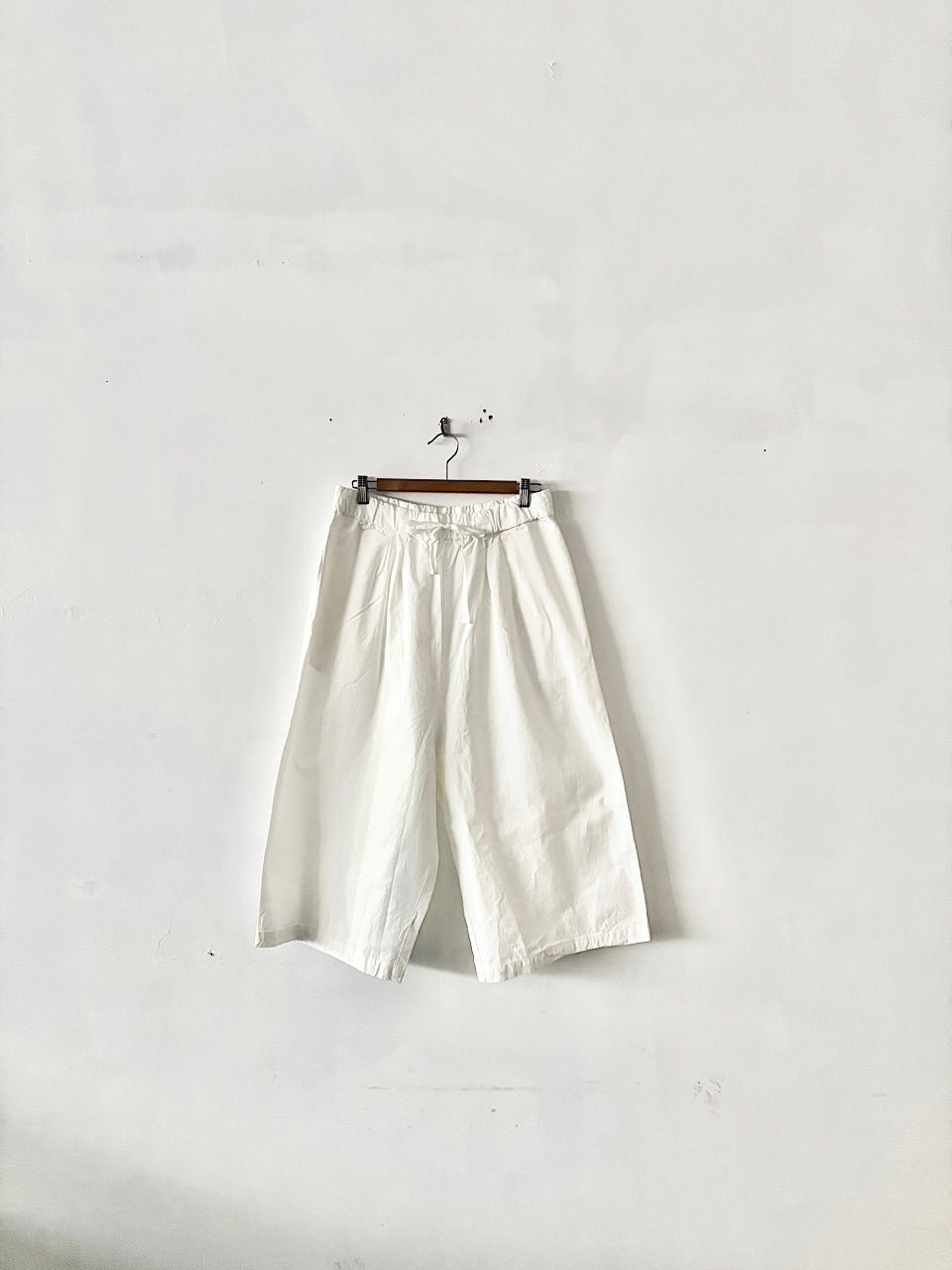 【美品】Gauze# ガーゼ コットン ワイドパンツ ホワイト F 日本製
