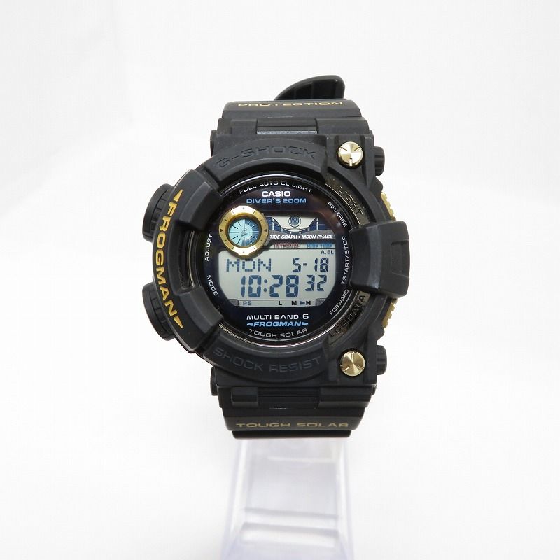 【瀬戸大橋店】 中古 G-SHOCK | ジーショック 腕時計 デジタル電波ソーラー MASTER OF G - SEA/FROGMAN GWF-1000G-1JR ブラック 【131】