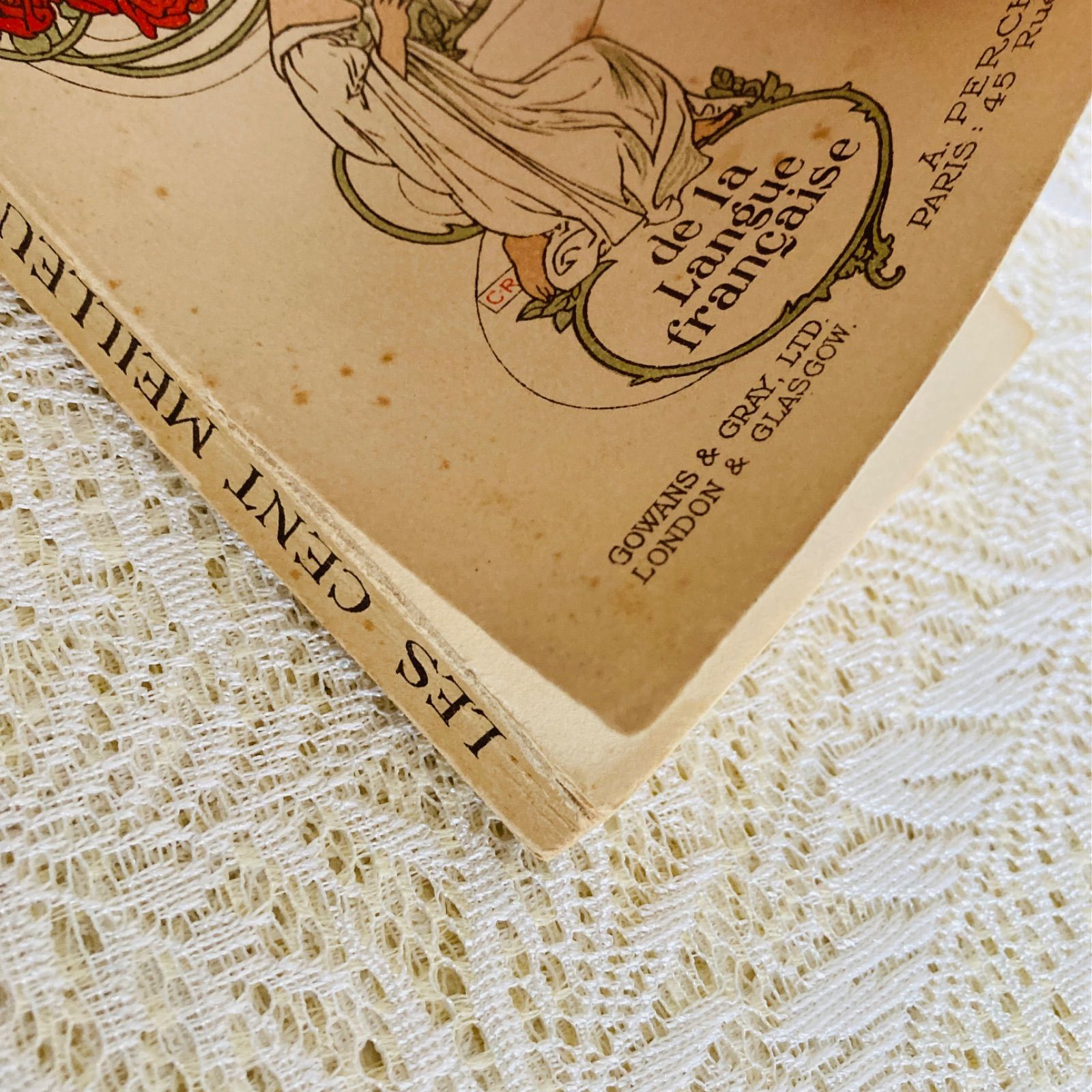 薔薇と女性のアール・ヌーヴォー表紙 フランス語詩集 洋書・古書