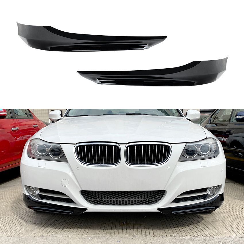 【送料無料】BMW 3シリーズ E90 E91 LCI 2009-2012 フロントカナード バンパーキャップ エアロパーツ ABS製 カーボン調 ブラック ドレスアップ カスタム スポーティ 新生活