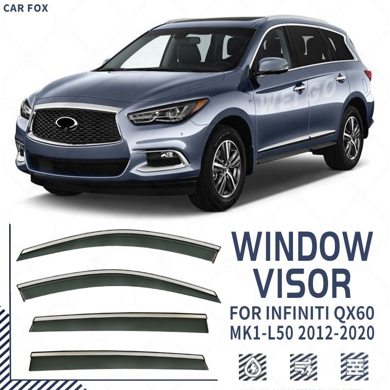 【送料無料】 インフィニティ QX60 用 ドアバイザー ／ 耐候性UP UVカット 換気OK 風切り音低減 ／ 購入後カラー指定 ／ 適合確認は購入前にお問い合わせ