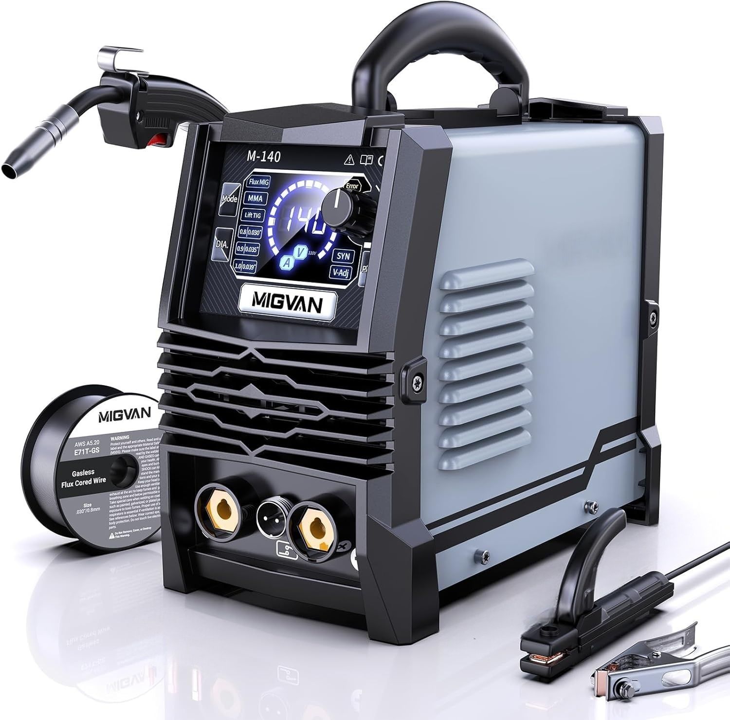 め傷ありM140溶接機 100v ノンガス半自動 140A 使用率60％ 1台3役 