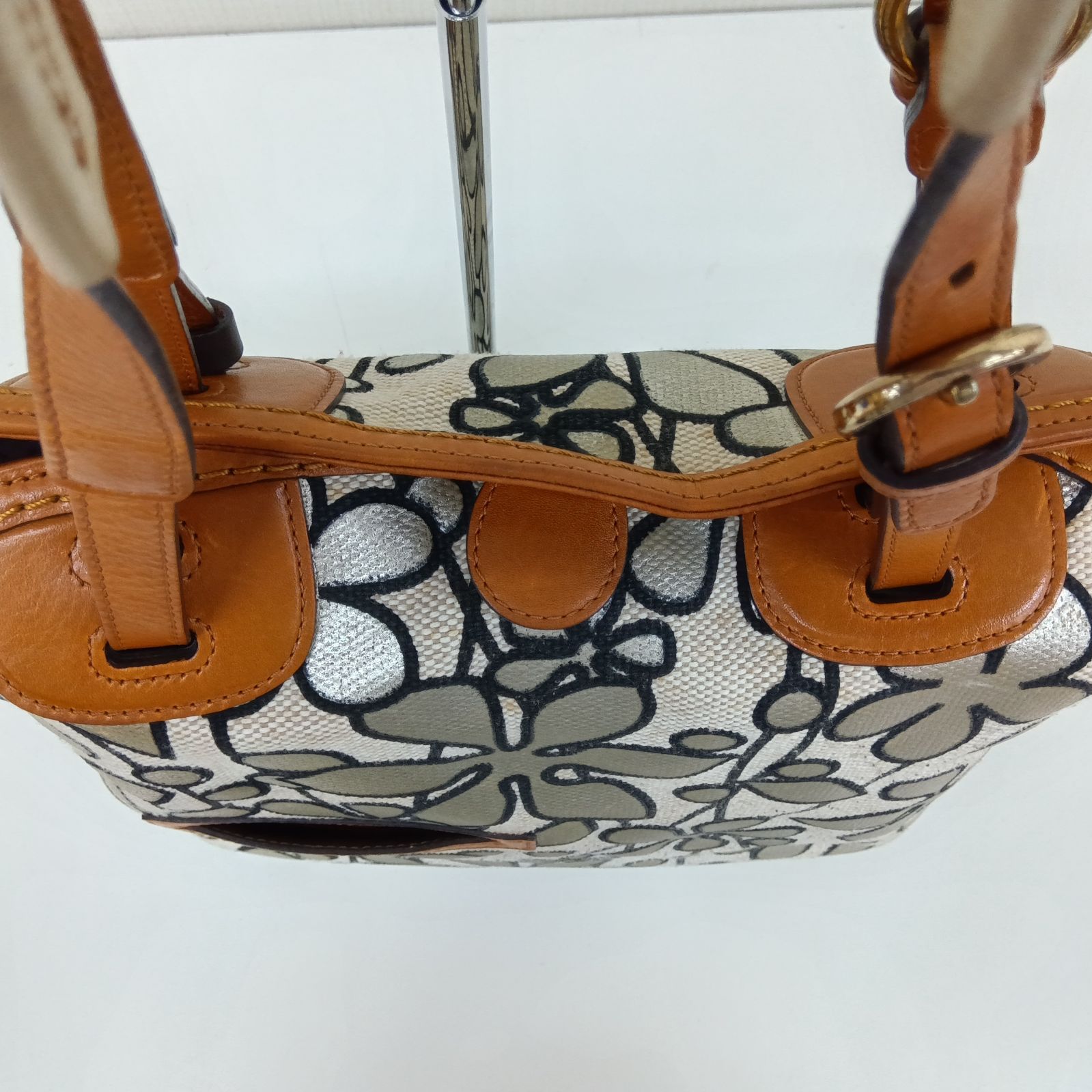 PELLE BORSA ／ ペレボルサ ♢ トートバッグ ／ 箔プリント フラワー 