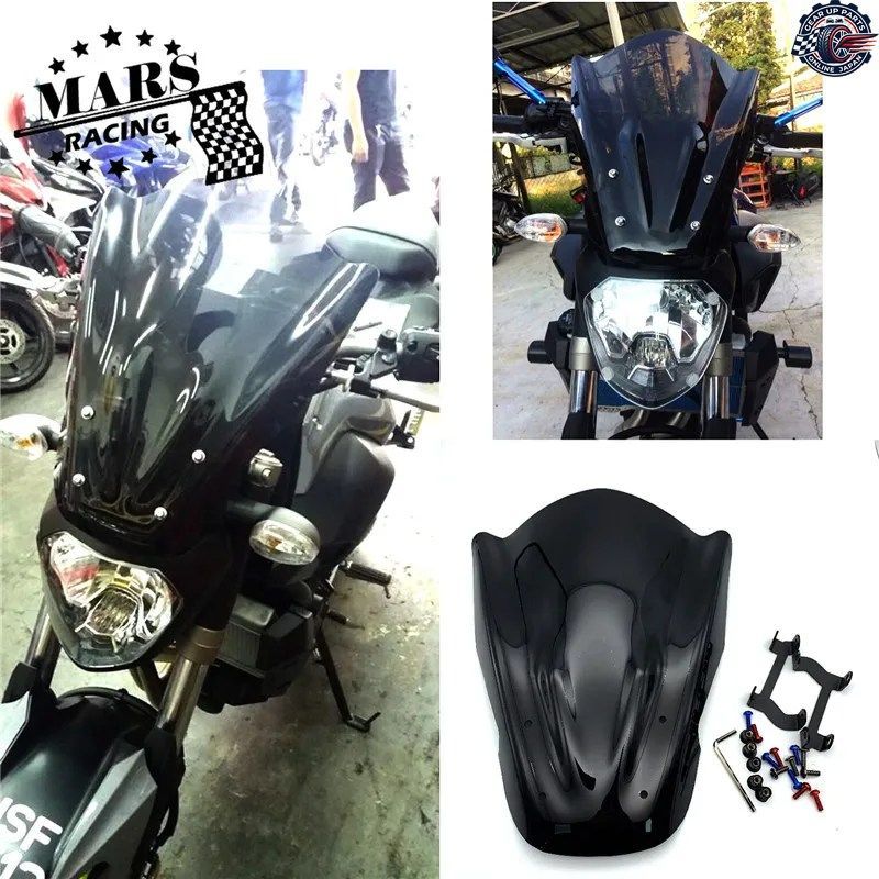 オートバイ用ウインドシールド、ウインドスクリーン、デフレクター、バイザー、ヤマハ FZ07 MT07 MT07 2014 - 16