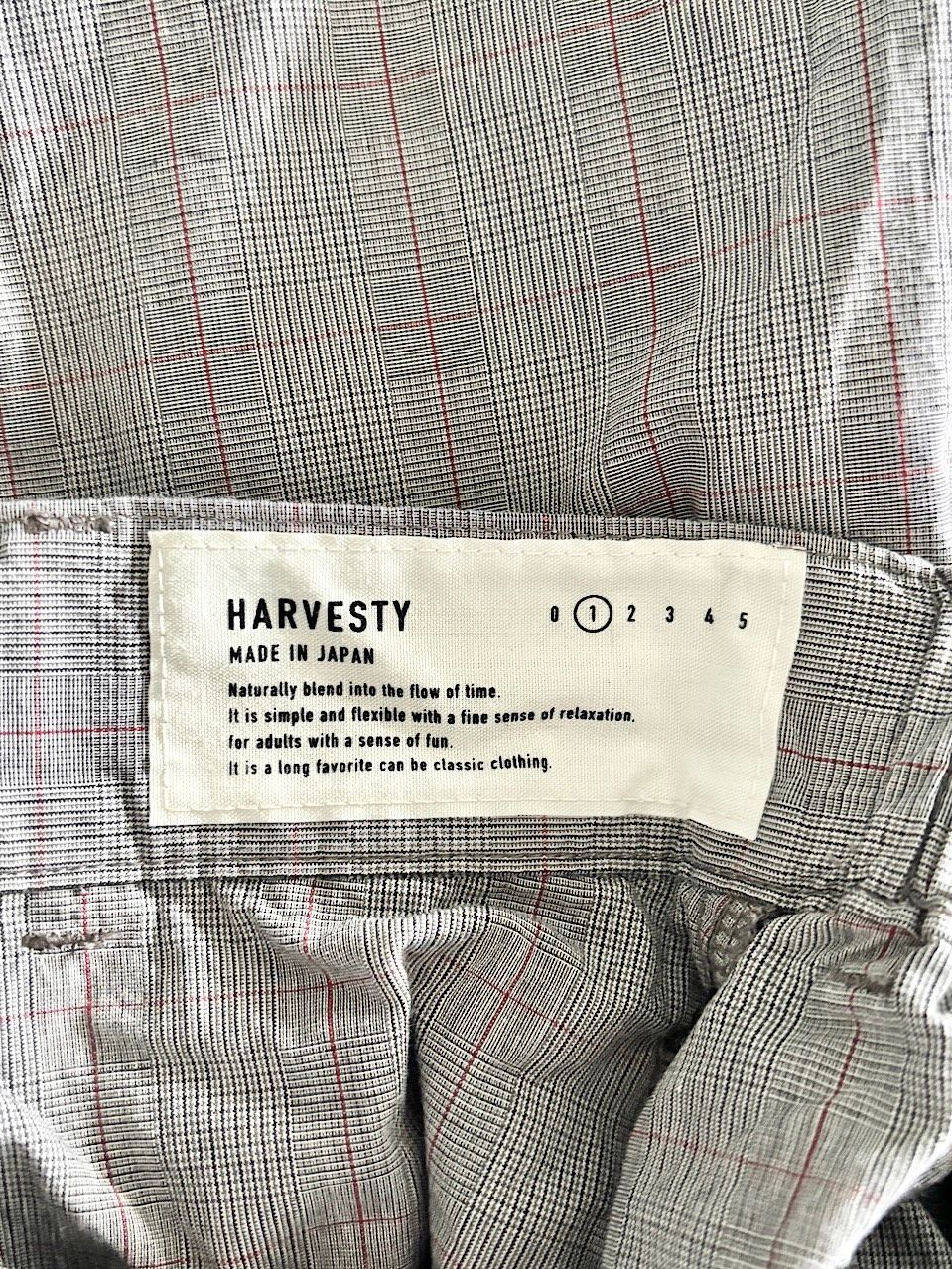 未使用】HARVESTY ハーベスティ カルメンキュロット グレー チェック