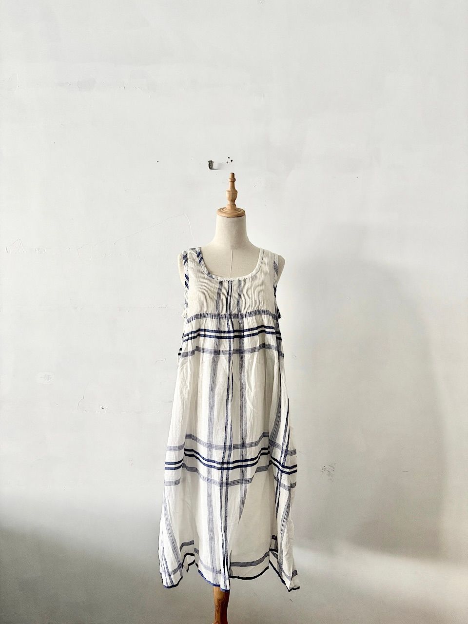 【美品】maison de soil メゾン ド ソイル チェック ピンタックワンピース インナー付