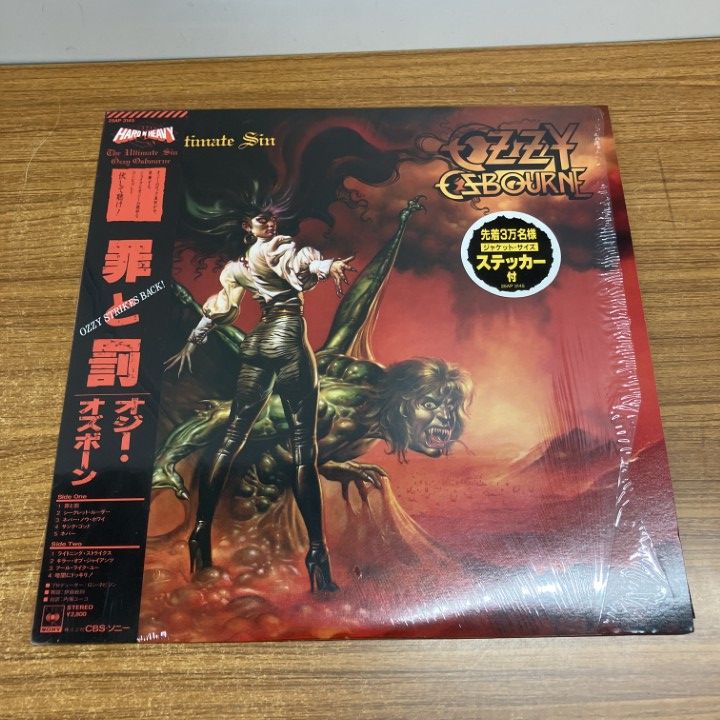 ▲01)【1点限り!】【帯・シュリンク付】Ozzy Osbourne/The Ultimate Sin/オジー・オズボーン/罪と罰/LPレコード/28AP 3145/ステッカー付/A