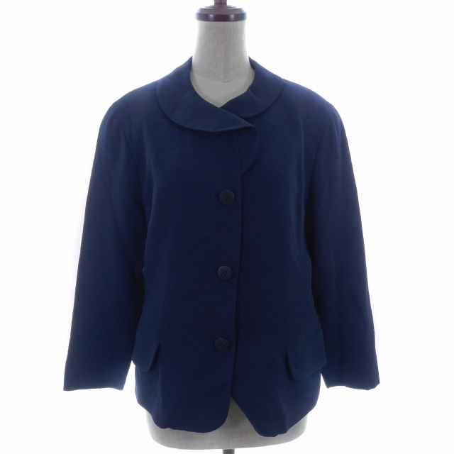 HANAE MORI PARIS　ジャケット　濃紺　38 ハナエモリ HANAE MORI H.M.DAYS ジャケット 長袖 ラウンドカラー 薄手