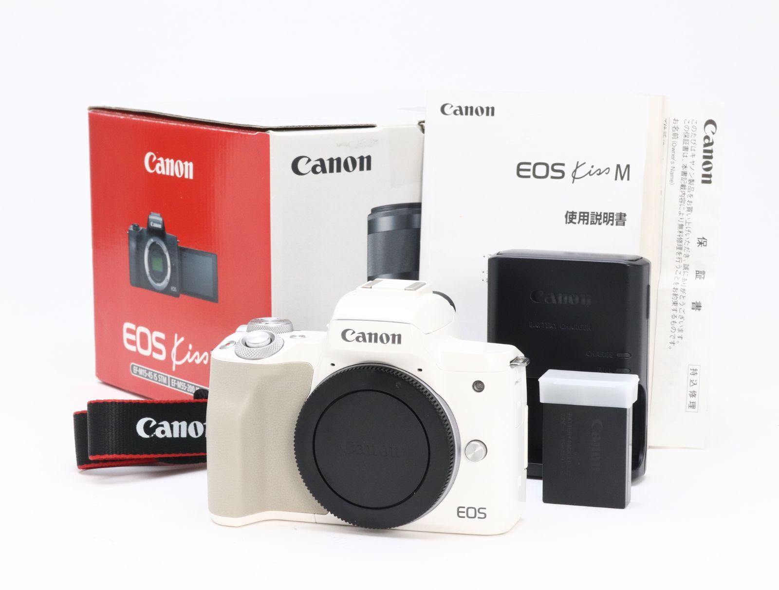 【中古】「非常に良い」キヤノン EOS Kiss M ボディ ホワイト EOS Kiss キヤノン Canon ミラーレス一眼 M レンズキット ホワイト SD