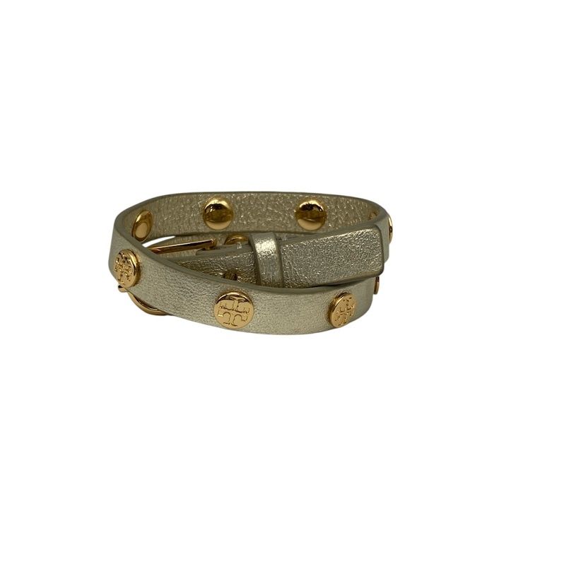 TORY BURCH トリーバーチ ダブルラップ ロゴ スタッズ ブレスレット 中古 D4