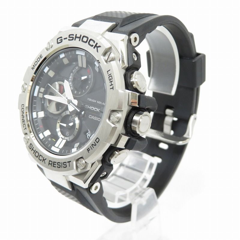 【瀬戸大橋店】 中古 G-SHOCK | ジーショック 腕時計 アナログソーラー G-STEEL GST-B100-1AJF ブラック 【131】