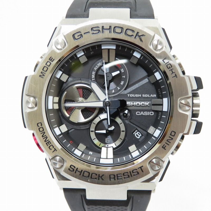 【瀬戸大橋店】 中古 G-SHOCK | ジーショック 腕時計 アナログソーラー G-STEEL GST-B100-1AJF ブラック 【131】