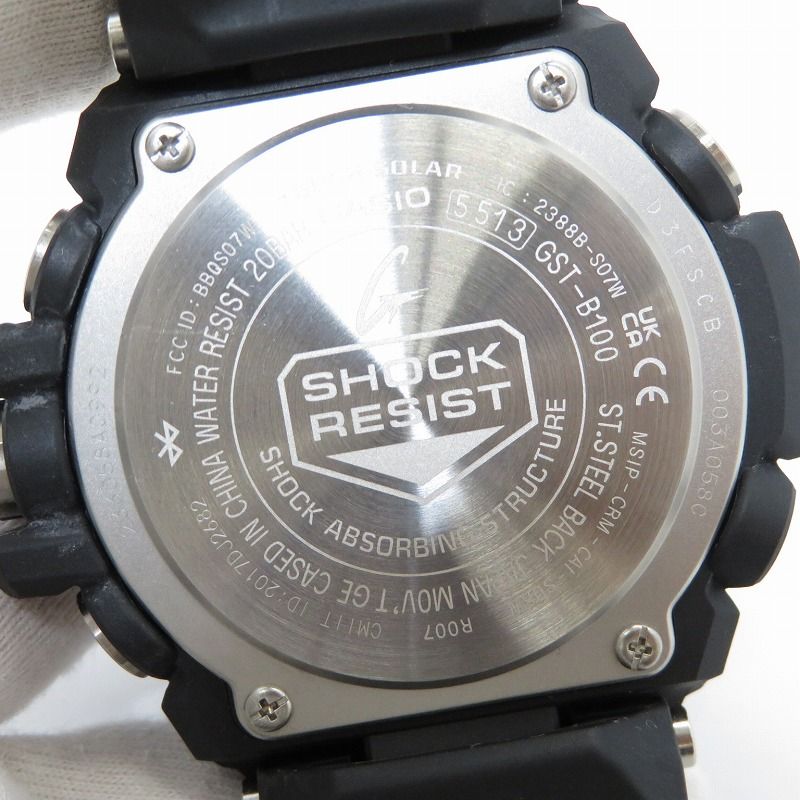 【瀬戸大橋店】 中古 G-SHOCK | ジーショック 腕時計 アナログソーラー G-STEEL GST-B100-1AJF ブラック 【131】