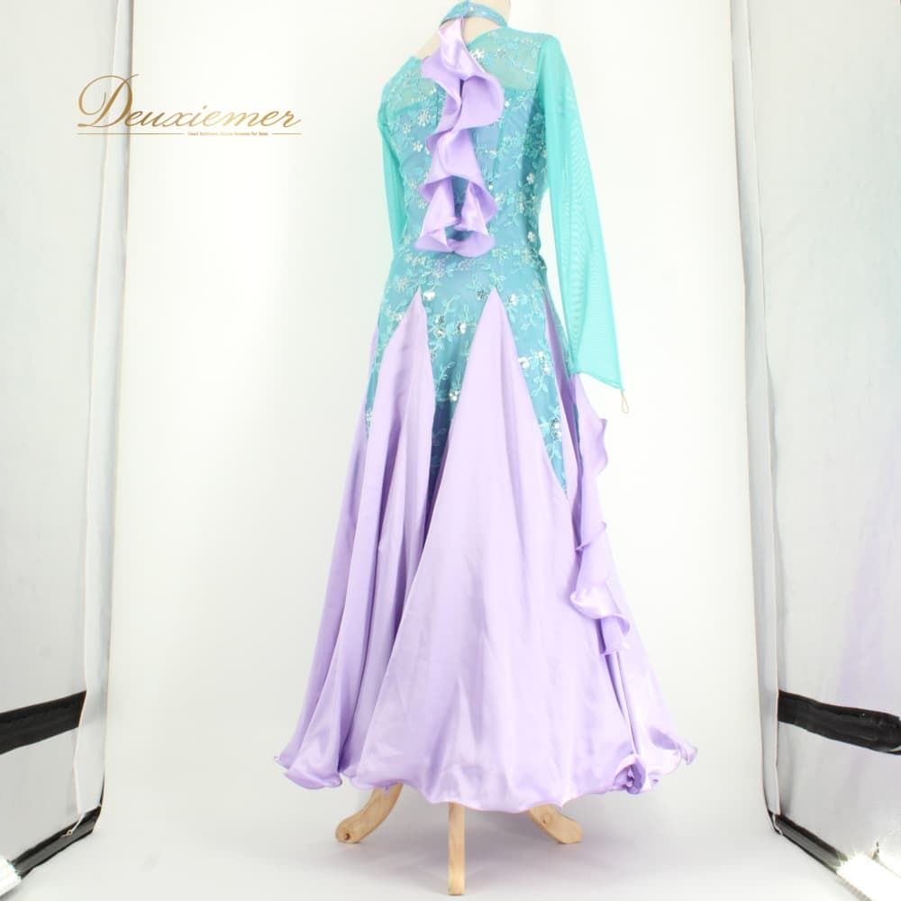 社交ダンス 衣装 Leirena レイリーナ ドレス スタンダード ブルー系 社交ダンス 衣装 Leirena レイリーナ ドレス スタンダード ブルー系