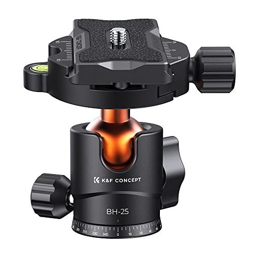 【新品】K&F CONCEPT自由雲台 小型 軽量 ボールベッド 耐荷重 10kg アルミ製 360°回転 1/4ネジ アルカスイスプレートに対応 一眼レフ DSLR ビデオカメラ 三脚一脚用 雲台 76c94cd8