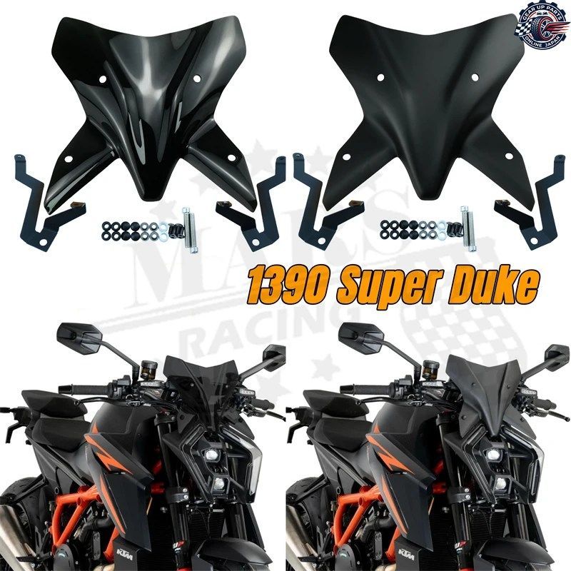 DUKE1390SUPER DUKE R 2024 2025 1390 SUPER DUKE EVO 24 25モーターサイクルレーシングスポーツウインドシールドウインドスクリーンキット