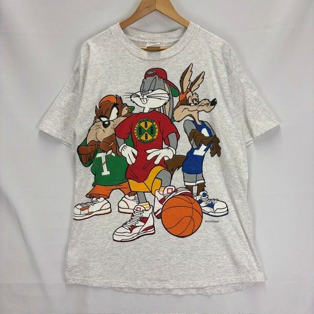 90年代 Warner Bros MNFG Changes, Queens, NY Bugs Bunny BIG プリント イラスト Ｔシャツ サイズXL STAINED FADE 08052203 01