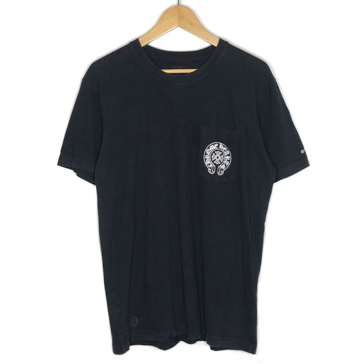 【倉吉店】 中古 CHROME HEARTS | クロムハーツ 半袖Ｔシャツ ホースシューバックプリント 408129111******762 ブラック サイズ：L 【108】