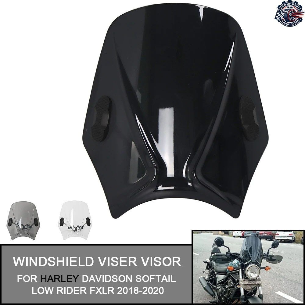 オートバイ用ウインドシールド、丸型ヘッドライト、ストリートバイク、ウインドスクリーン、ハーレーソフテイルローライダーFXLR 2018-2020