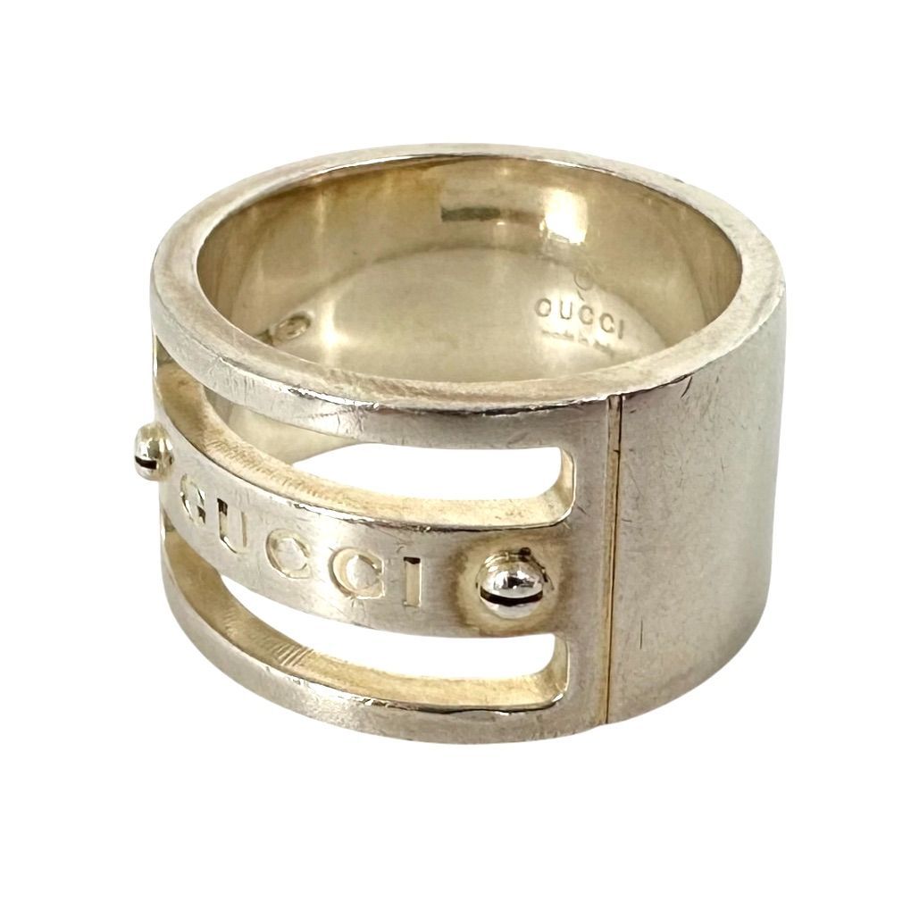 【GUCCI】 グッチ SV925 リング 指輪 #16 12.1g 925刻印 レディース メンズ ユニセックス 【中古】 USED-B【9304】