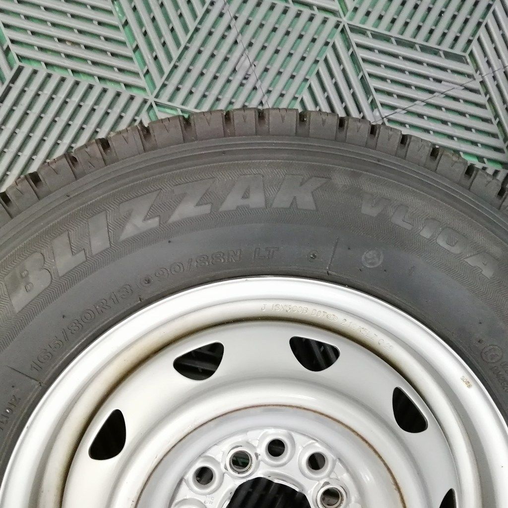 社外鉄ホイールスタッドレスタイヤ付 4本セット 13x5.00B 165/80R13 90