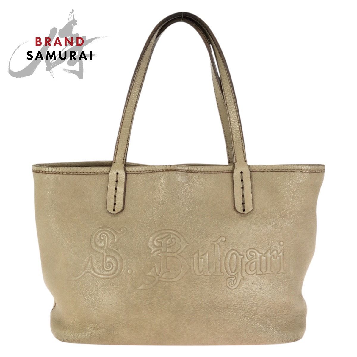 BVLGARI トートバッグ 肩掛け A4可 サークルロゴ シルバー金具中古品 BVLGARI トートバッグ 肩掛け A4可 サークルロゴ シルバー金具中古品