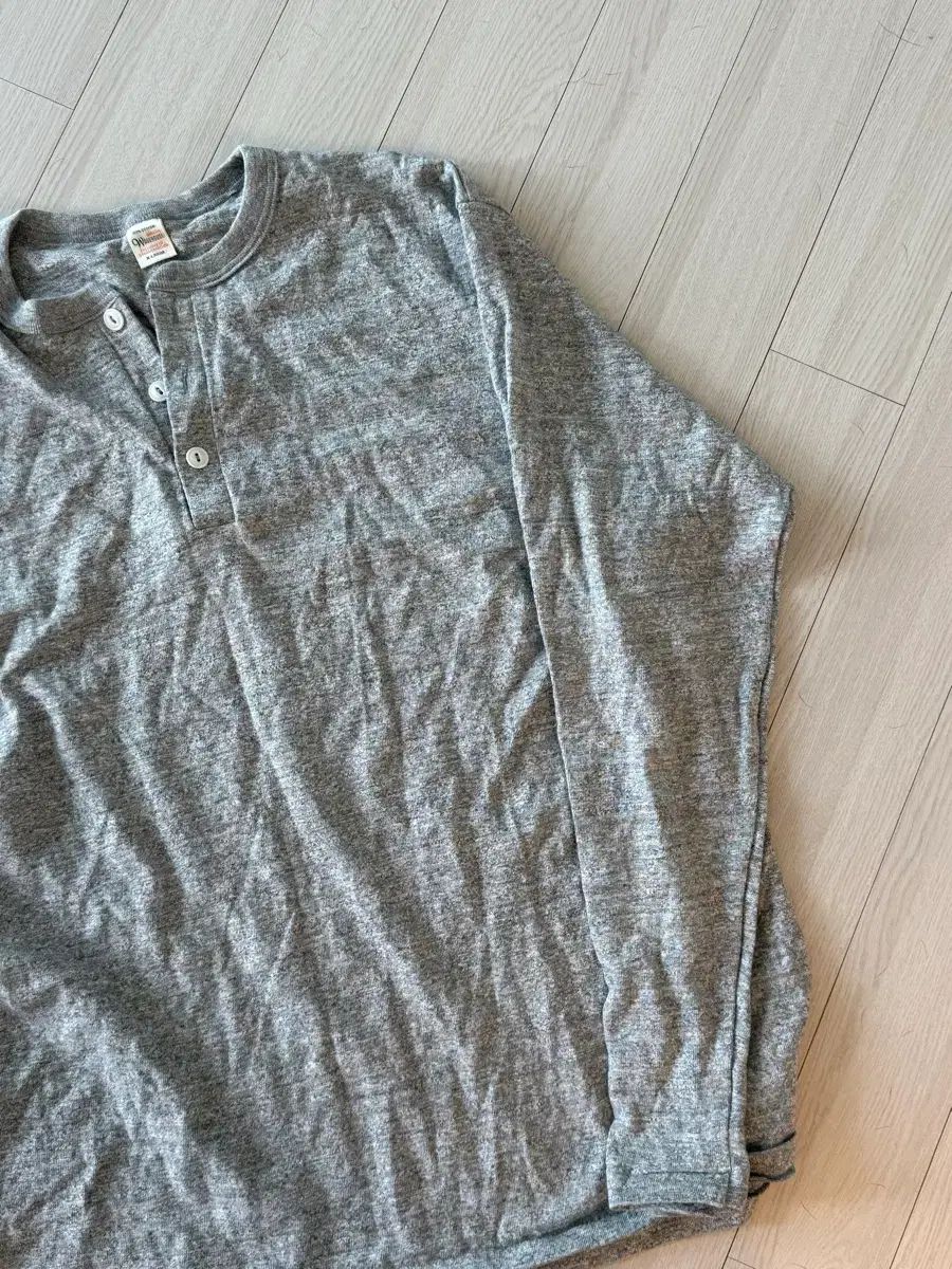 WAREHOUSE 天竺ヘンリーネック XL グレー