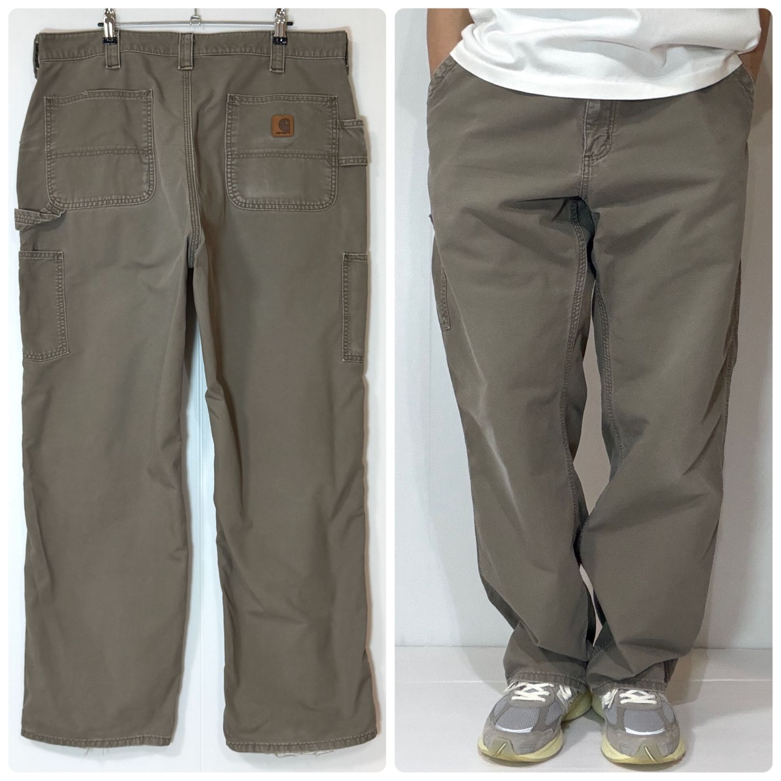 超レアカラー Carhartt B151 LBR Loose Original Fit W38L32 カーハート ライトダック地 ペインターパンツ ライトブラウン ワークパンツ ルーズオリジナルフィット 極太 ワイドバギーパンツ US企画 p26053632