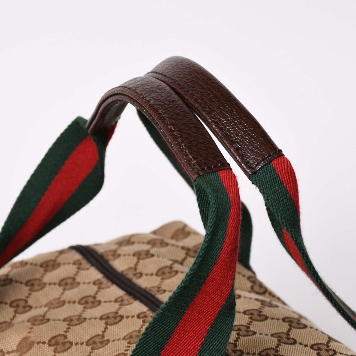 極美品 GUCCI グッチ GGキャンバスシェリーラインボストンバッグ 