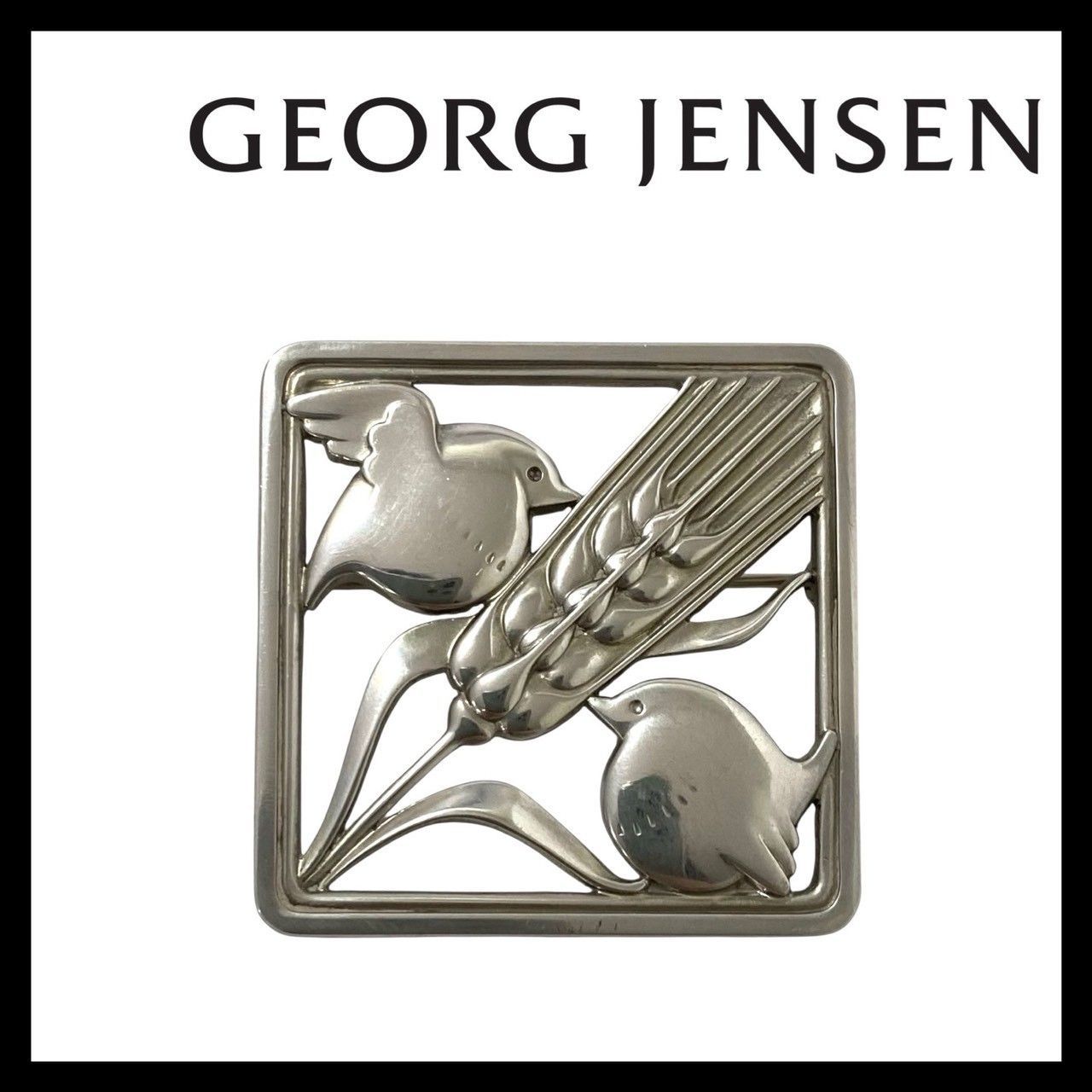 U【GEORG JENSEN】250 麦と小鳥 ブローチ SV925 SILVER/シルバー 総