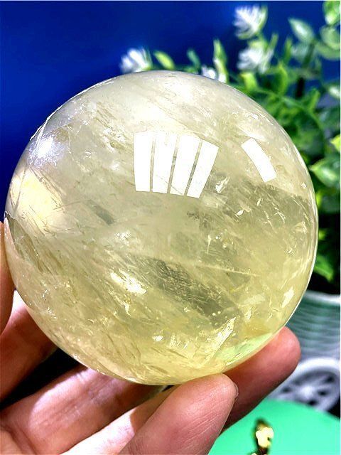 インテリア小物 AAA級【金運UP】☆天然シトリン丸玉B89D1/276D17A