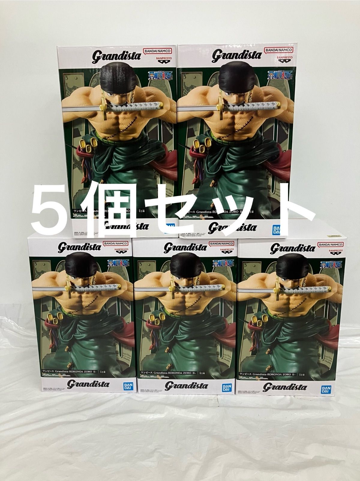 Grandista ロロノア・ゾロ フィギュア ワンピース 5個セット 未開封 ワンピース ONE PIECE Grandista ロロノアゾロ II フィギュア 5