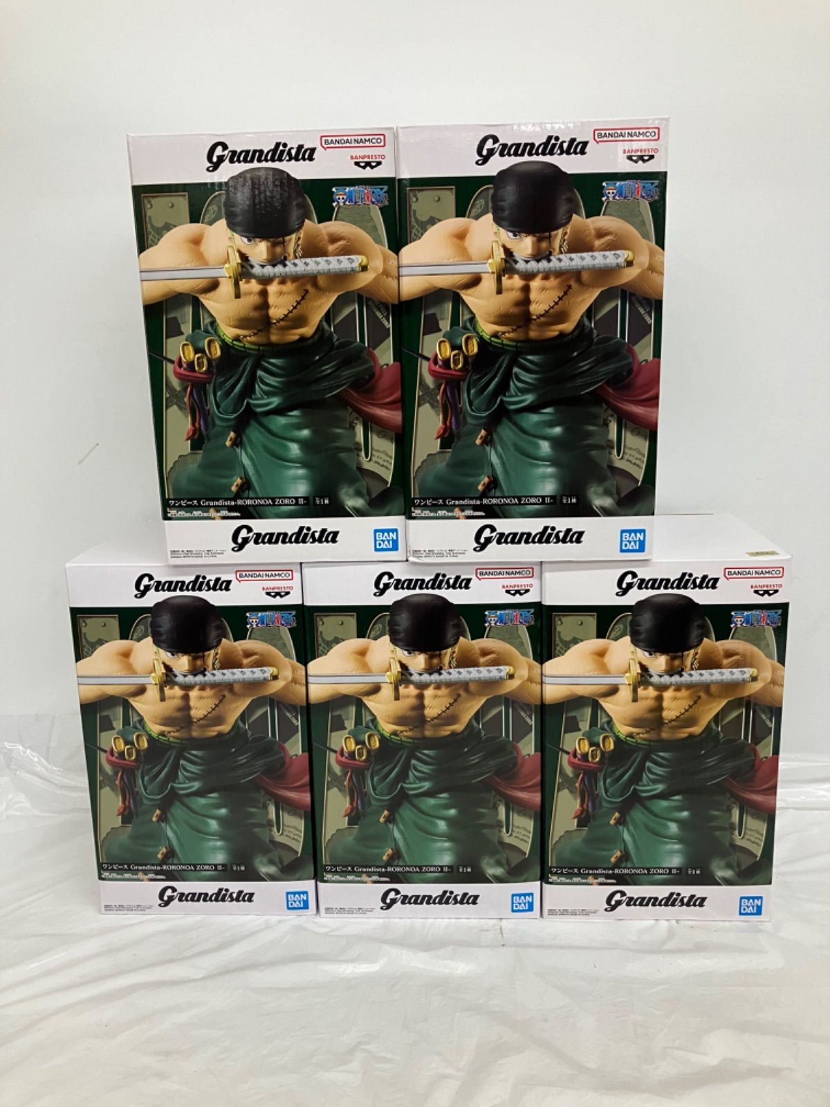 Grandista ロロノア・ゾロ フィギュア ワンピース 5個セット 未開封 ワンピース ONE PIECE Grandista ロロノアゾロ II フィギュア 5