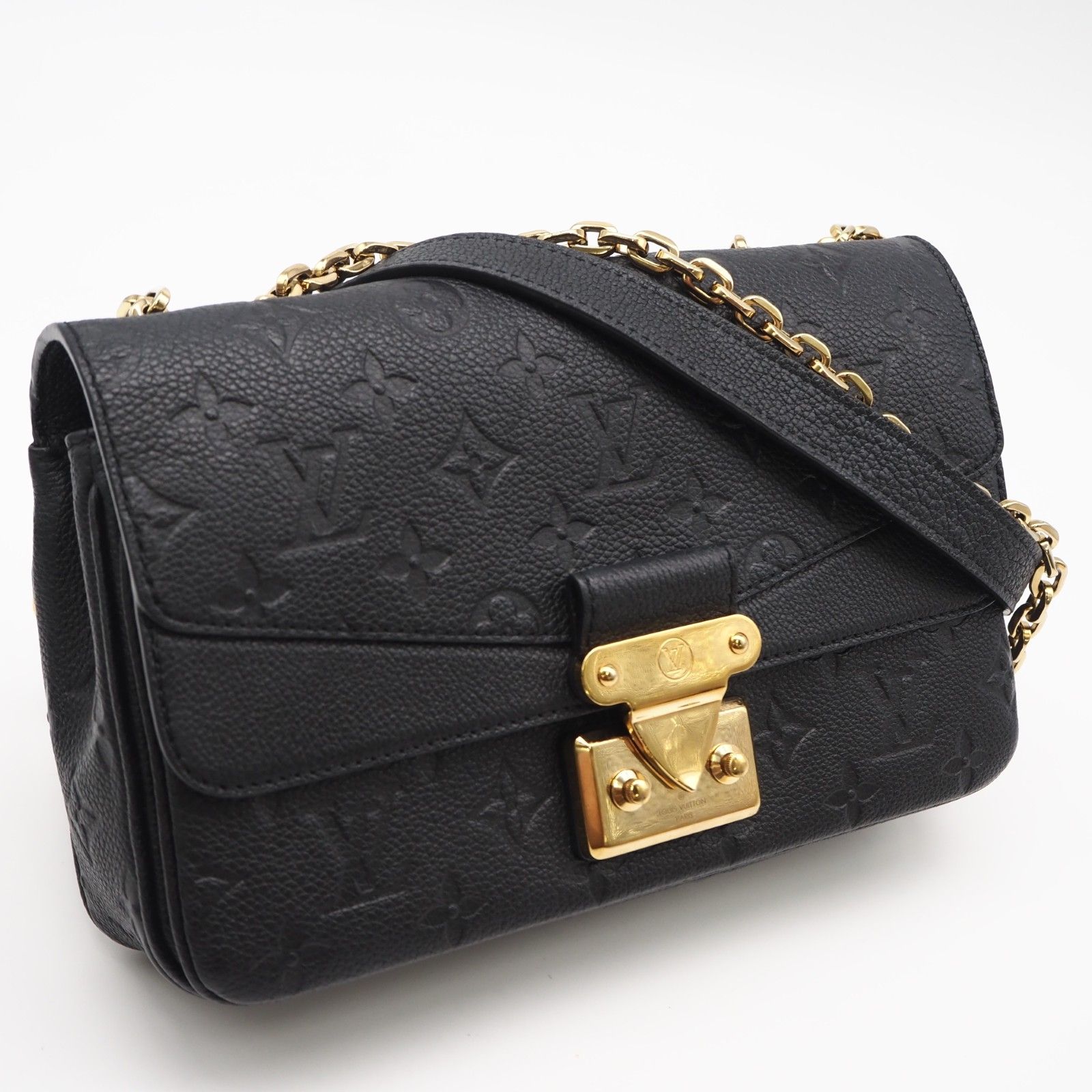 ★3日以内返品可★ 美品 LOUIS VUITTON ルイ・ヴィトン モノグラム アンプラント マルソー M46200 ショルダーバッグ ブラック カーフレザー レディース