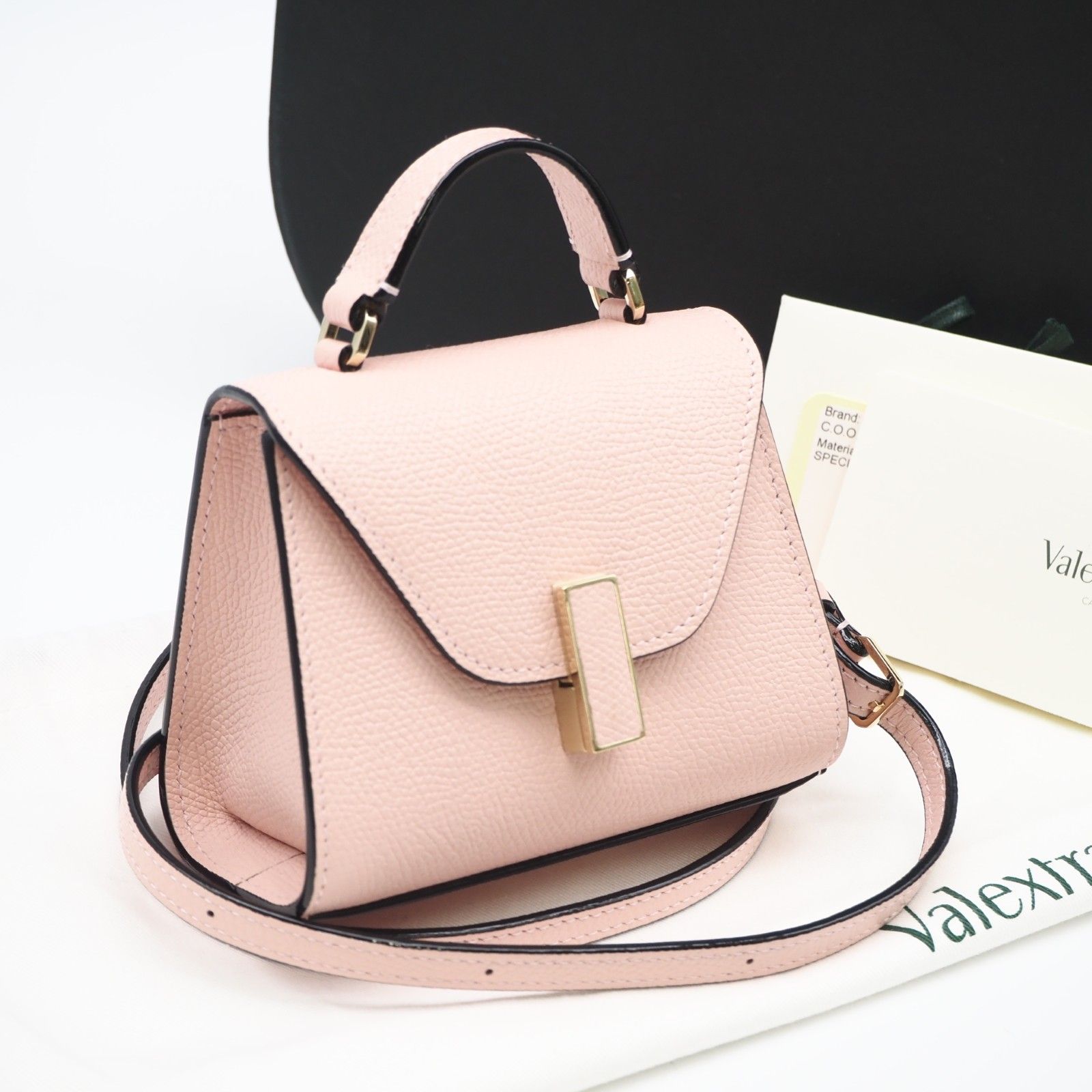 ★3日以内返品可★ 極美品 Valextra ヴァレクストラ カーフレザー イジィデベルト PEONIA V3E61 028 2wayショルダーバッグ ピンク カーフレザー レディース