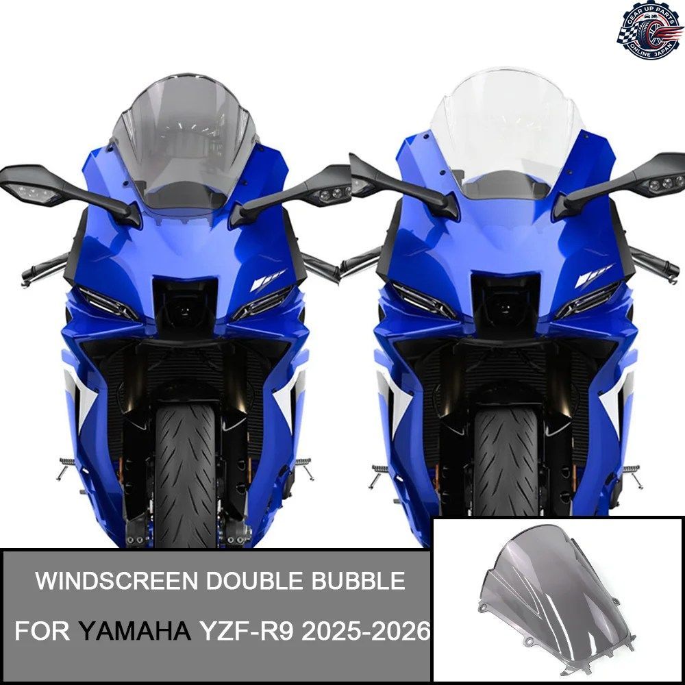 フロントディフレクターバイザー ヤマハ YZF-R9 YZF R9 2025-2026 オートバイ用ウインドスクリーン ダブルバブルウインドシールド ウインド