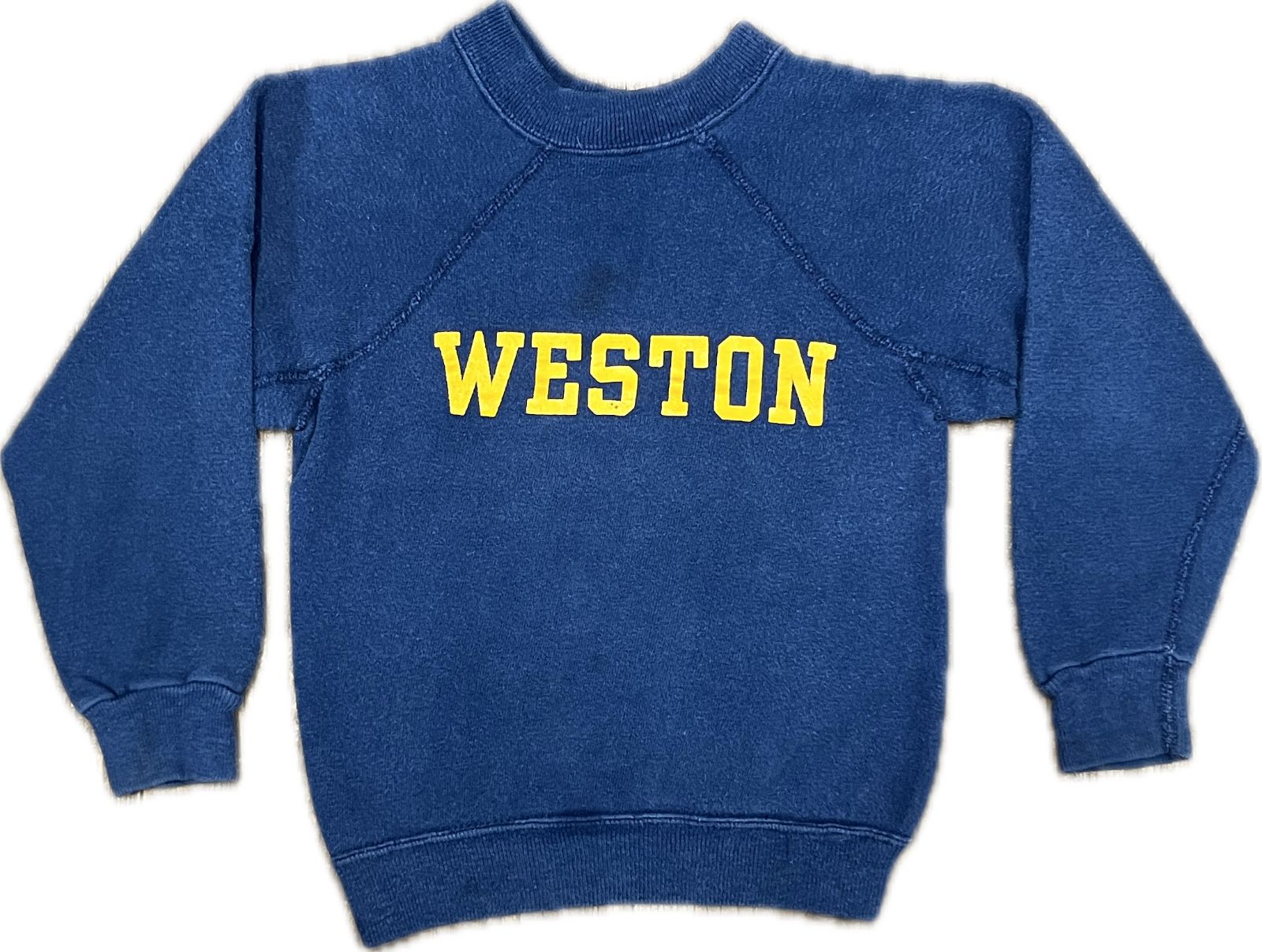 【YELLOW TAG KIDS VINTAGE】70s-80s Velva Sheen “WESTON” ラグランスウェット USA製