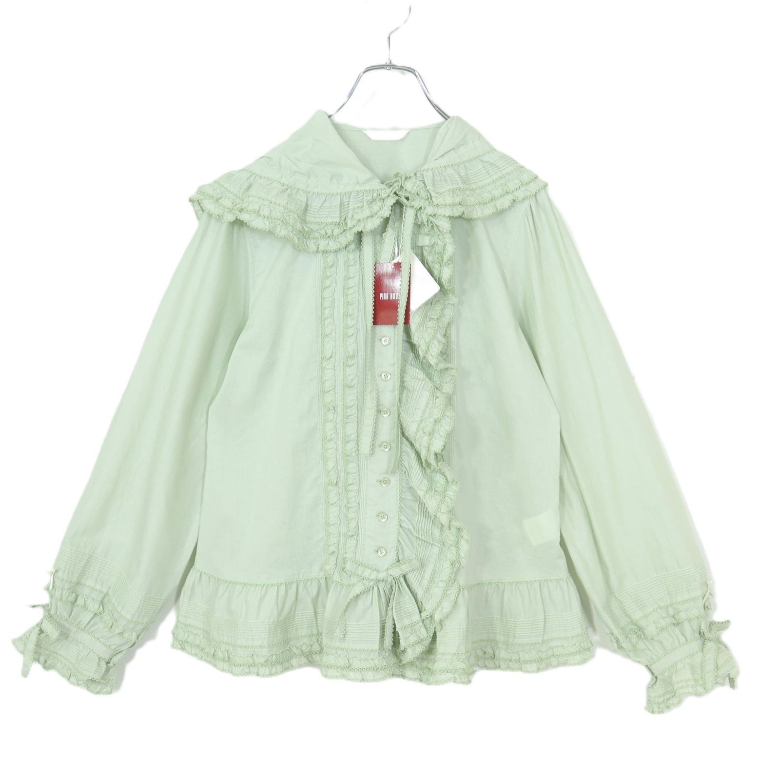 タグ付き・極美品】ピンクハウス☆ピコフリル使い ローンブラウス