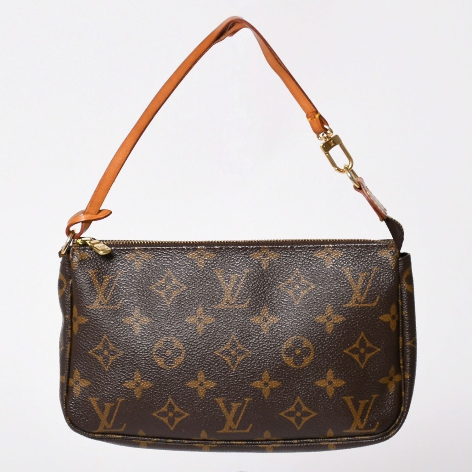 極美品 LOUIS VUITTON ルイヴィトン ポシェット アクセソワール アクセサリーポーチ M51980 モノグラム ブラウン レザー PVC 中古 4a002767